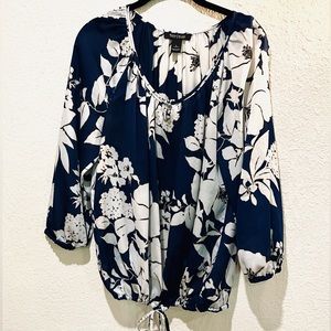 White House black market navy blouse